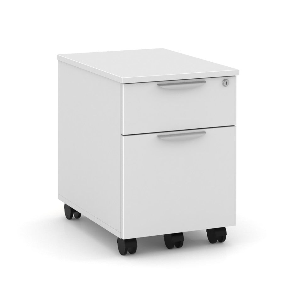 Mobile Box and File Pedestal in White