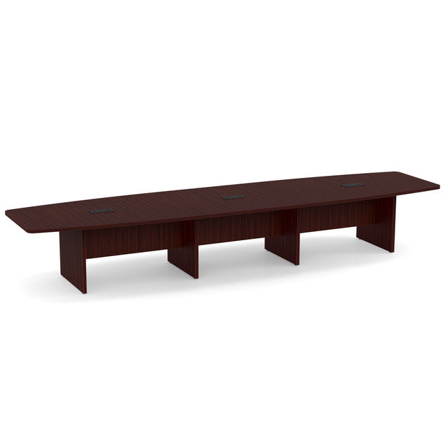 Laminate Conference Tables - Boat Shaped Conference Table with Slab Base - 16&