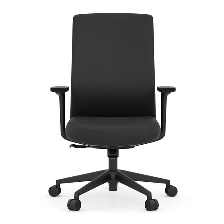 Mid Back Executive Chair Upholstered in Black Anti-Microbial Vinyl