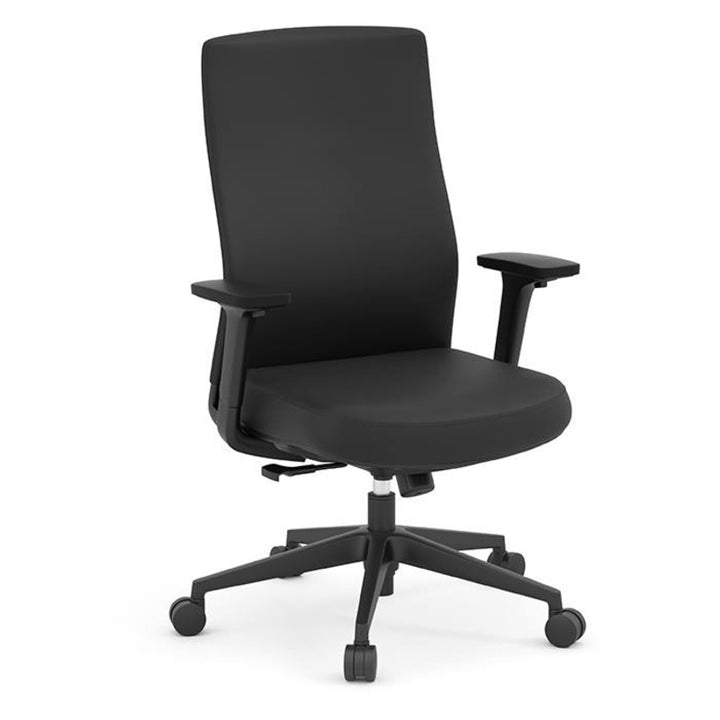Mid Back Executive Chair Upholstered in Black Anti-Microbial Vinyl