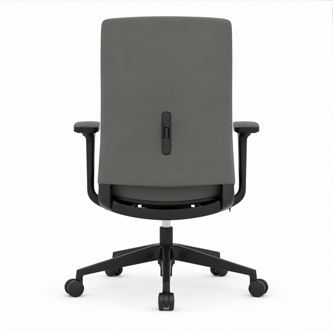 Mid Back Executive Chair Upholstered in Black Anti-Microbial Vinyl