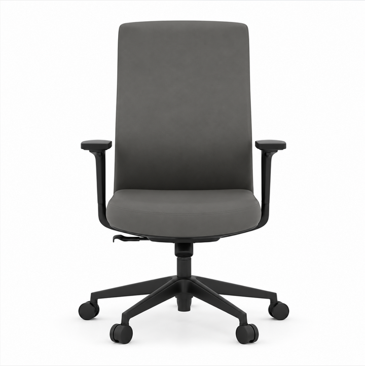 Mid Back Executive Chair Upholstered in Black Anti-Microbial Vinyl