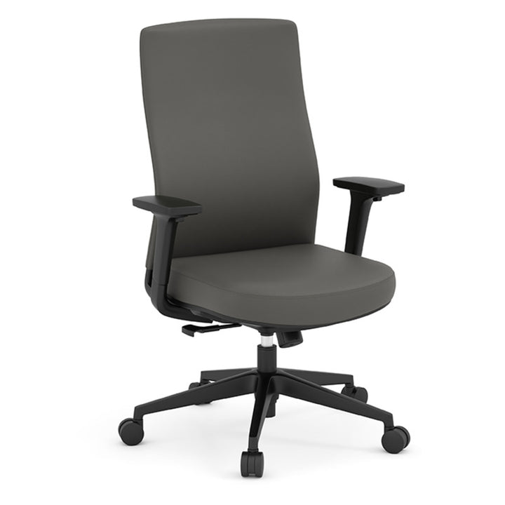 Mid Back Executive Chair Upholstered in Black Anti-Microbial Vinyl