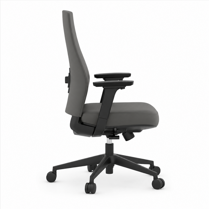 Mid Back Executive Chair Upholstered in Black Anti-Microbial Vinyl