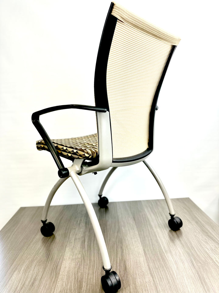 Haworth X99 Conference Chair - Tan/Black/Pattern/Tungsten