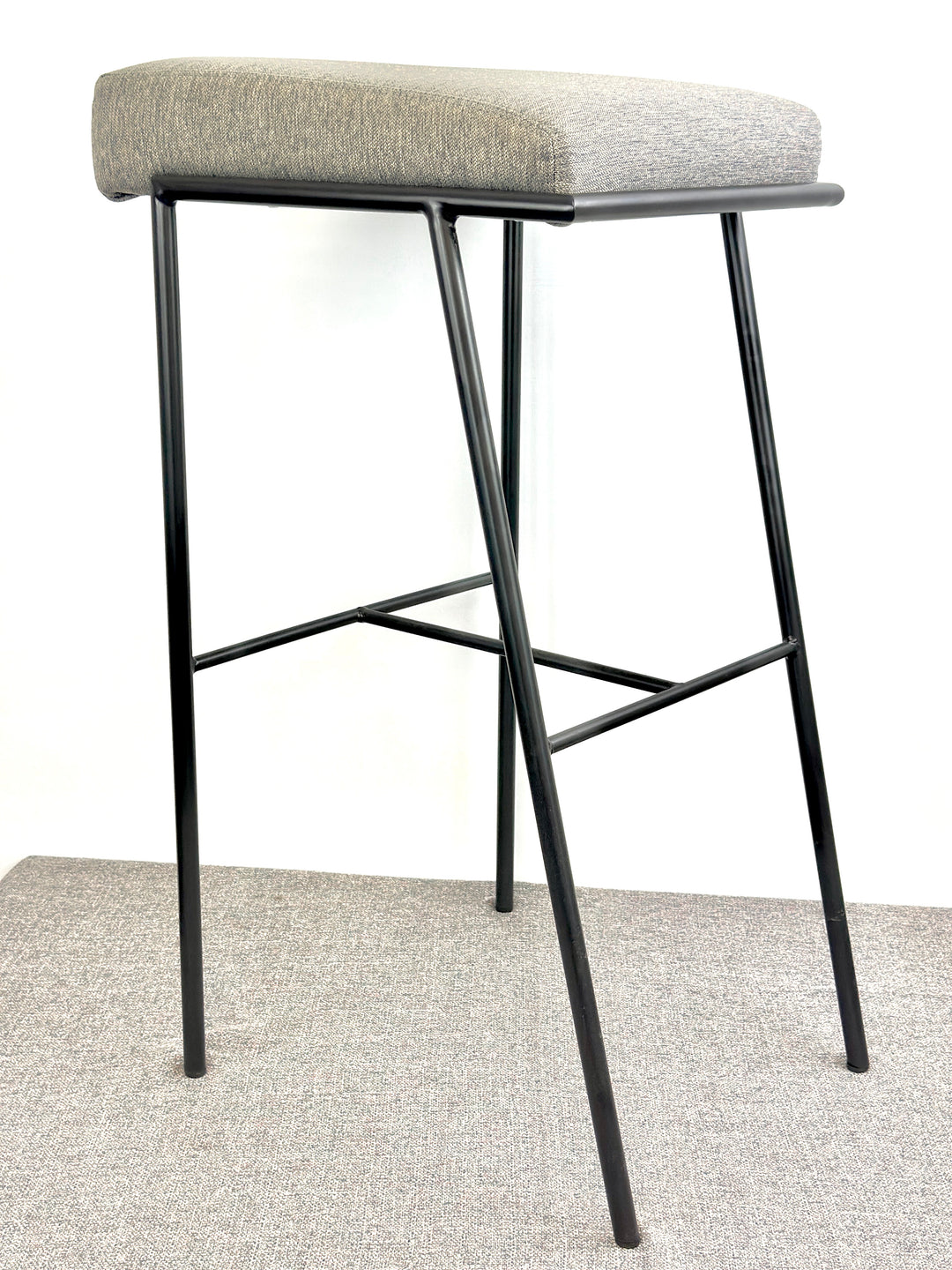 (SET OF 5) - Global Furniture Group - ML - 33" Bar Stool w/ Black Frame and Grey Seat - Brand New Closeout Special - List Price for Set: $8,775