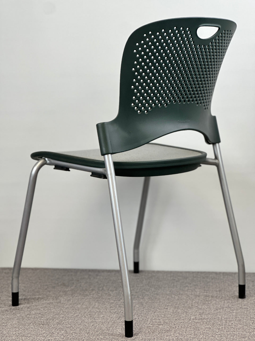 Herman Miller - Caper Armless Stacking Chairs - Graphite on Metallic Silver w/ FLEXNET Seat - Pre-Owned-