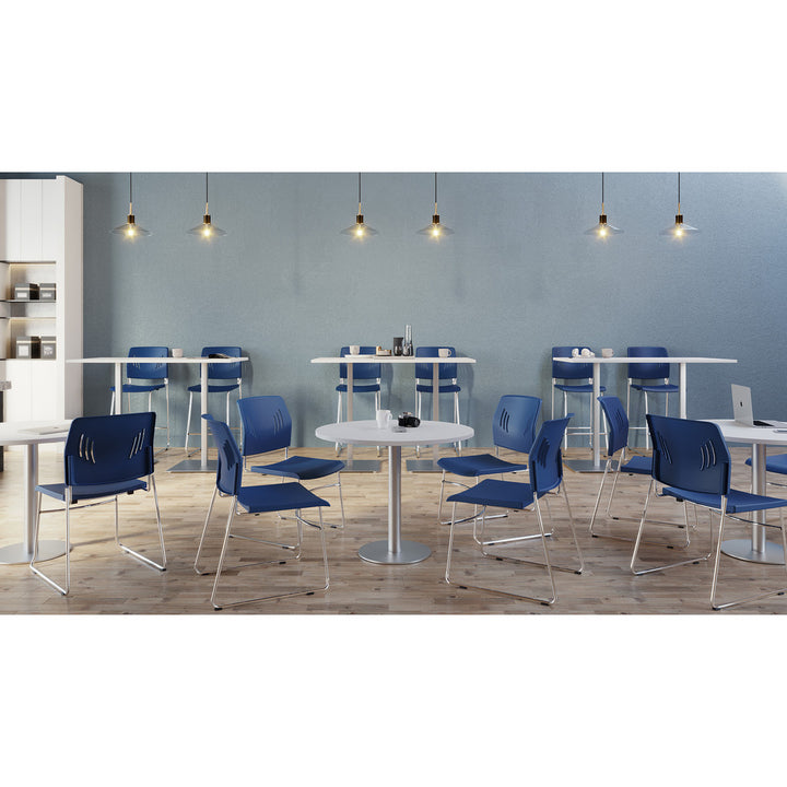 Armless Stackable Side Chair with Chrome Frame-Guest and Stack Chair
