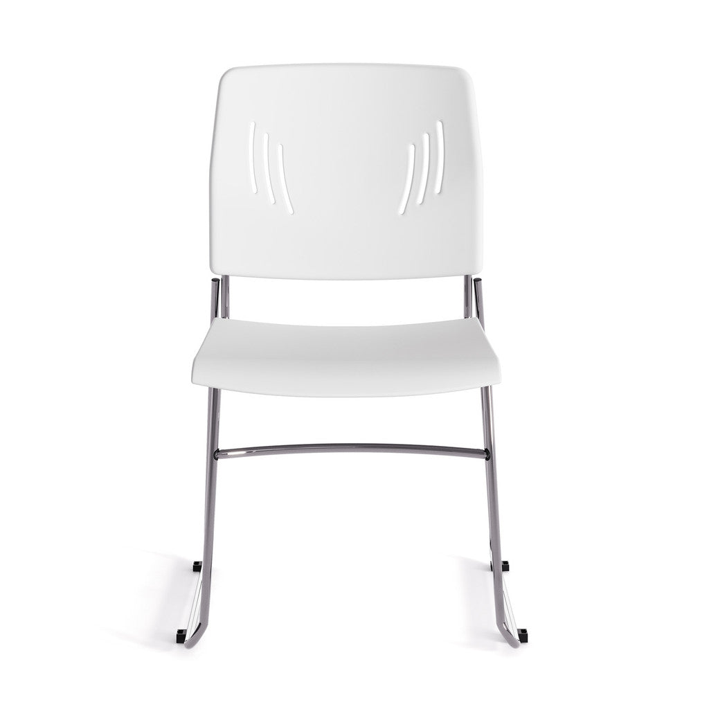 Armless Stackable Side Chair with Chrome Frame-Guest and Stack Chair