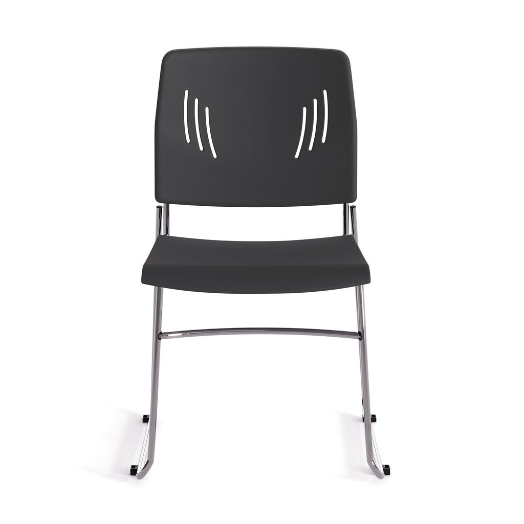Armless Stackable Side Chair with Chrome Frame-Guest and Stack Chair