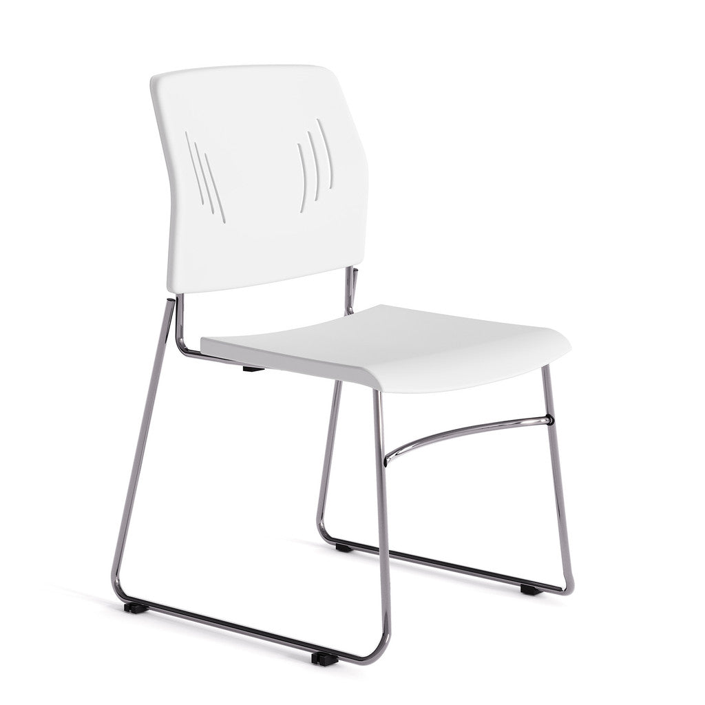 Armless Stackable Side Chair with Chrome Frame-Guest and Stack Chair