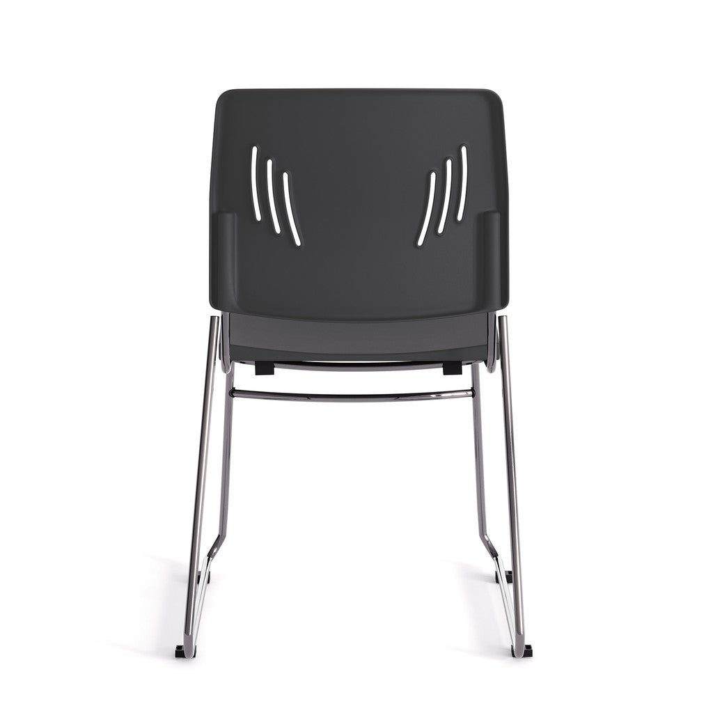 Armless Stackable Side Chair with Chrome Frame-Guest and Stack Chair