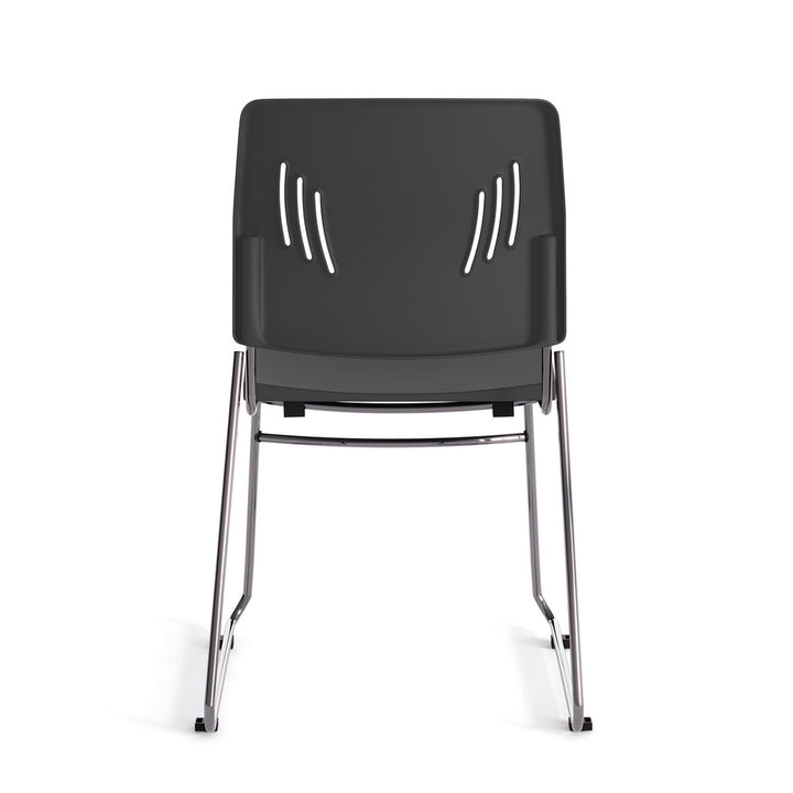 Armless Stackable Side Chair with Chrome Frame-Guest and Stack Chair