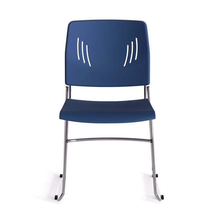 Armless Stackable Side Chair with Chrome Frame-Guest and Stack Chair
