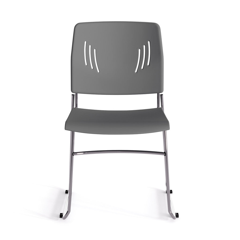 Armless Stackable Side Chair with Chrome Frame-Guest and Stack Chair