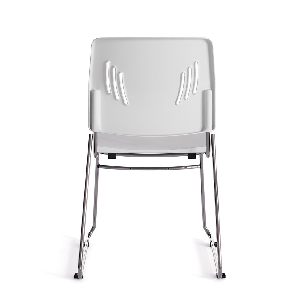 Armless Stackable Side Chair with Chrome Frame-Guest and Stack Chair