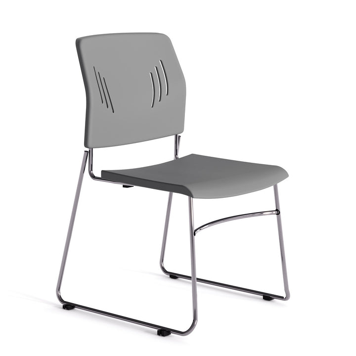 Armless Stackable Side Chair with Chrome Frame-Guest and Stack Chair