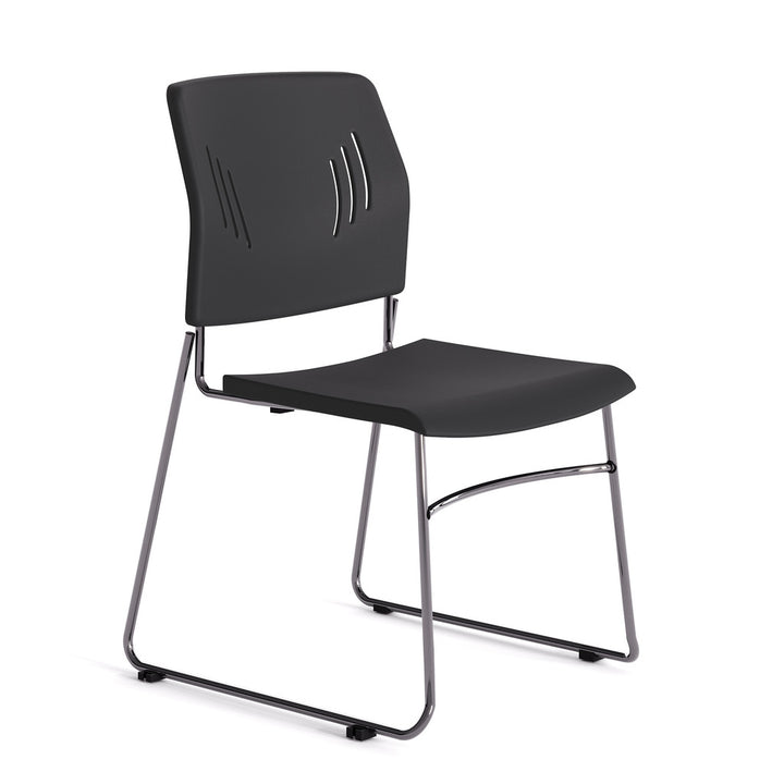Armless Stackable Side Chair with Chrome Frame-Guest and Stack Chair