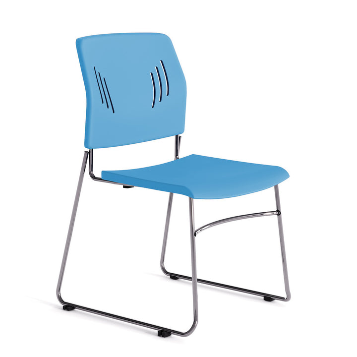 Armless Stackable Side Chair with Chrome Frame-Guest and Stack Chair