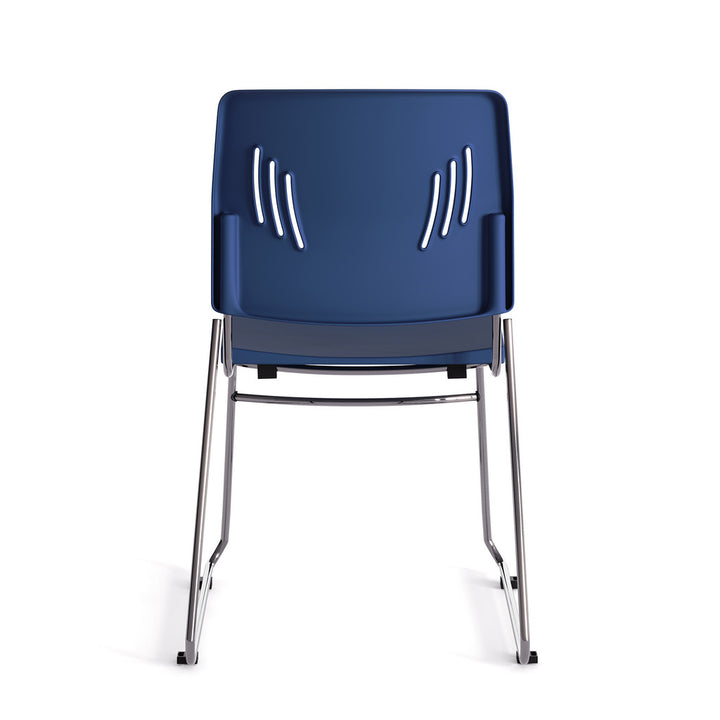 Armless Stackable Side Chair with Chrome Frame-Guest and Stack Chair