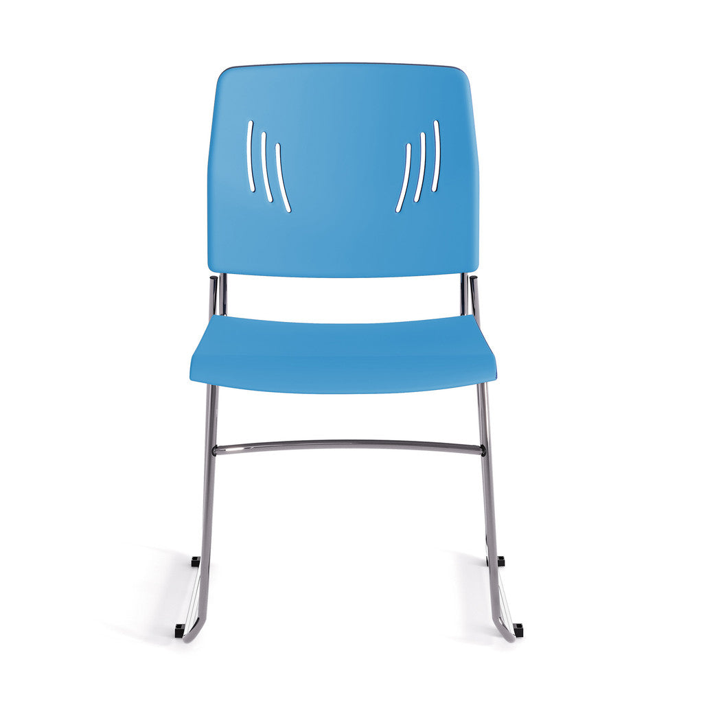 Armless Stackable Side Chair with Chrome Frame-Guest and Stack Chair