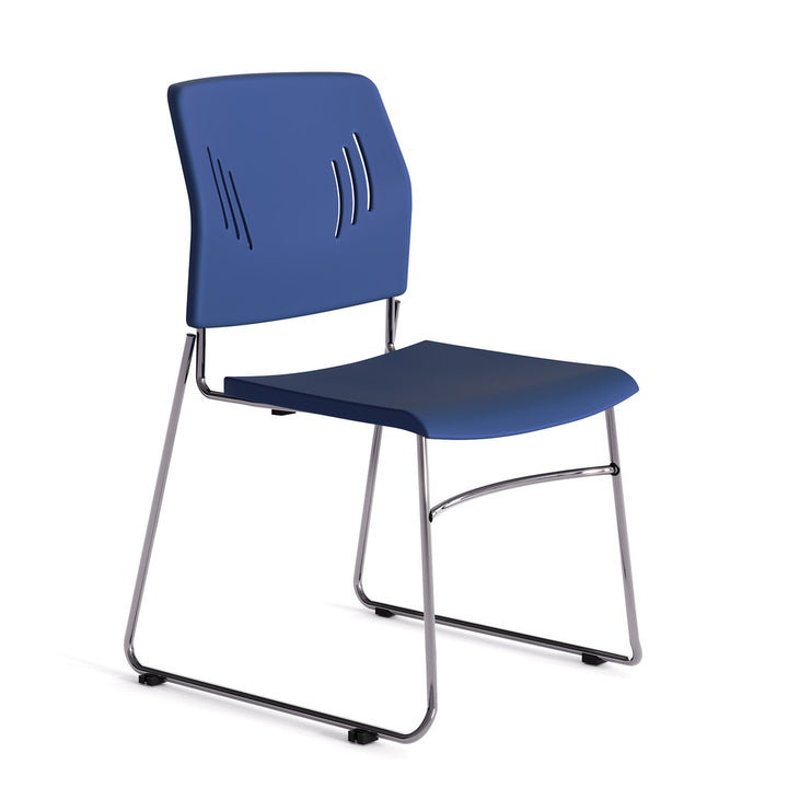 Armless Stackable Side Chair with Chrome Frame-Guest and Stack Chair