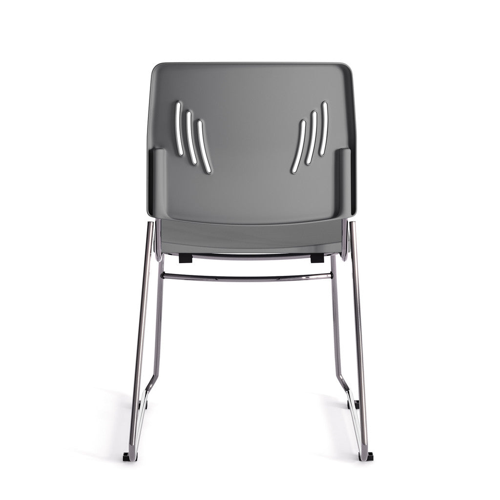 Armless Stackable Side Chair with Chrome Frame-Guest and Stack Chair