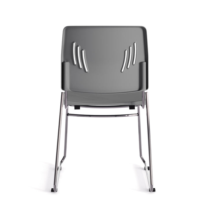 Armless Stackable Side Chair with Chrome Frame-Guest and Stack Chair