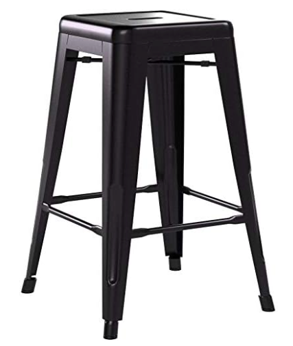 Metal Counter Height Lab Stool - Black - 24"H
