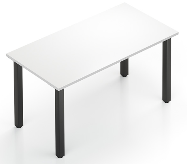 Square Post Rectangular Desk/Table (Black Legs)-Office Furniture