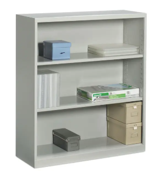 Global Metal Bookcase - W 36" x D 13" x H 41" - (93BC36-3) - Light Grey
