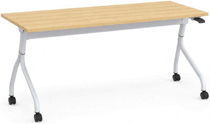 Nesting Training Table - W 60" x D 24" - Maple Surface w/ Tungsten Base &amp; Locking Casters