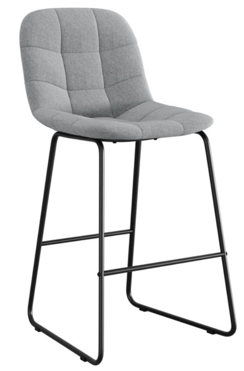 Full-back Fabric Stool - Light Grey