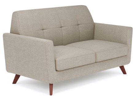 Loveseat with Wood Legs &amp; Latte Upholstery
