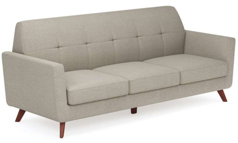 Sofa with Wood Legs &amp; Latte Upholstery