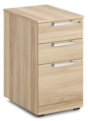 3 Drawer Mobile Pedestal - Drawer/Drawer/File - American Elm