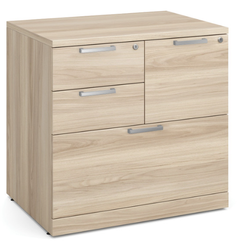 Storage Combo - Drawer/Drawer/Vertical File/Lateral File - 31" W - American Elm