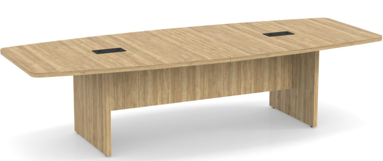 Boat Shape 10-Foot Conference Table with Panel Base - Aspen