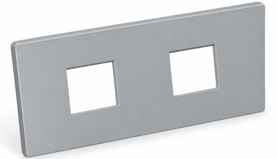 Raceway Outlet Cover for Data w/ Two Hole Openings