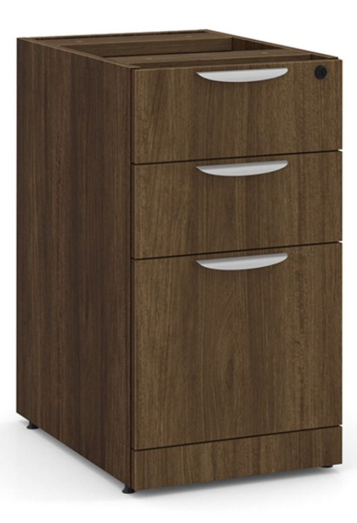 Pedestal Desk Storage - Drawer/Drawer/File - Modern Walnut