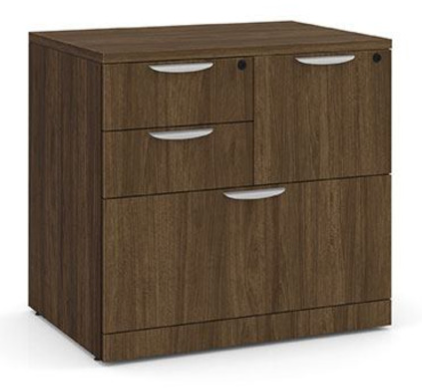 Mixed Storage Unit - 30" W - Modern Walnut