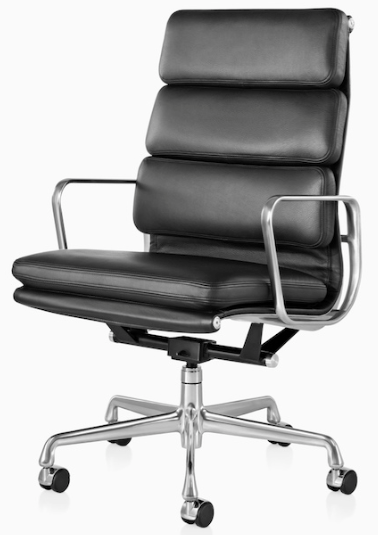 Herman Miller Eames Soft Pad Chair w/ Executive Height Back in Dark Brown Leather - Gently Pre-Owned