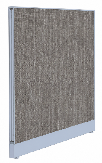 Fabric Panel - Powered - 39"H x 36"W – Aspen Silver Grey Fabric &amp; Silver Paint