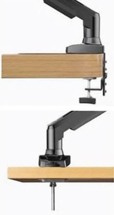 Dual Arm Monitor Arm w/ Built-In Dual USB Ports - Black