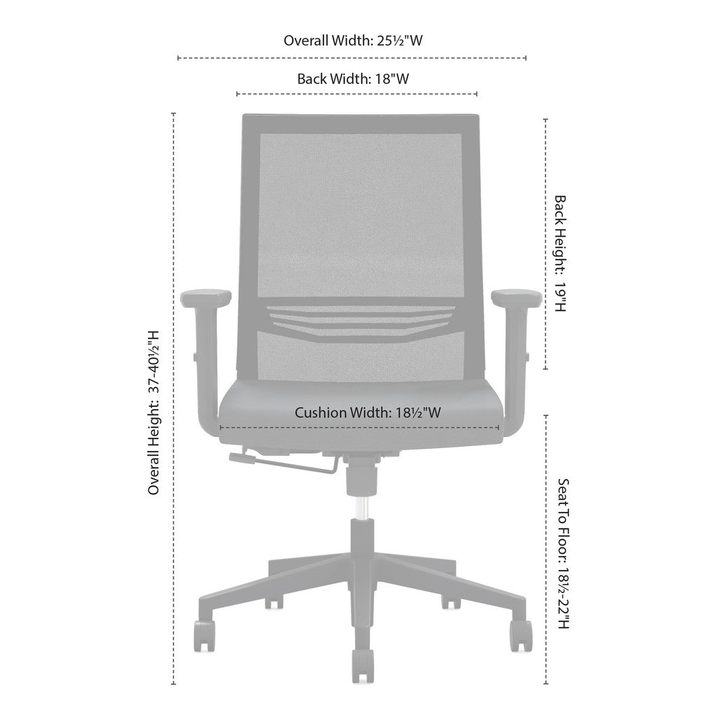 Mid Back Mesh Task Chair with Adjustable Arms - JD601MM-Work and Task Chair