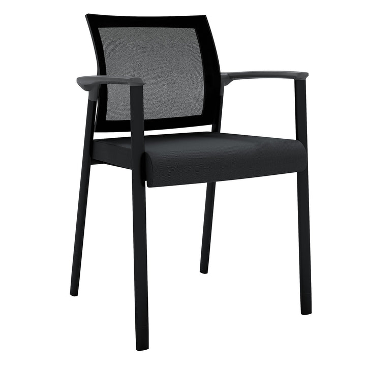 Mesh Back Guest Chair - Stackable - Comes w/ Casters &amp; Glides for Legs -JD604MM-Guest and Stack Chair