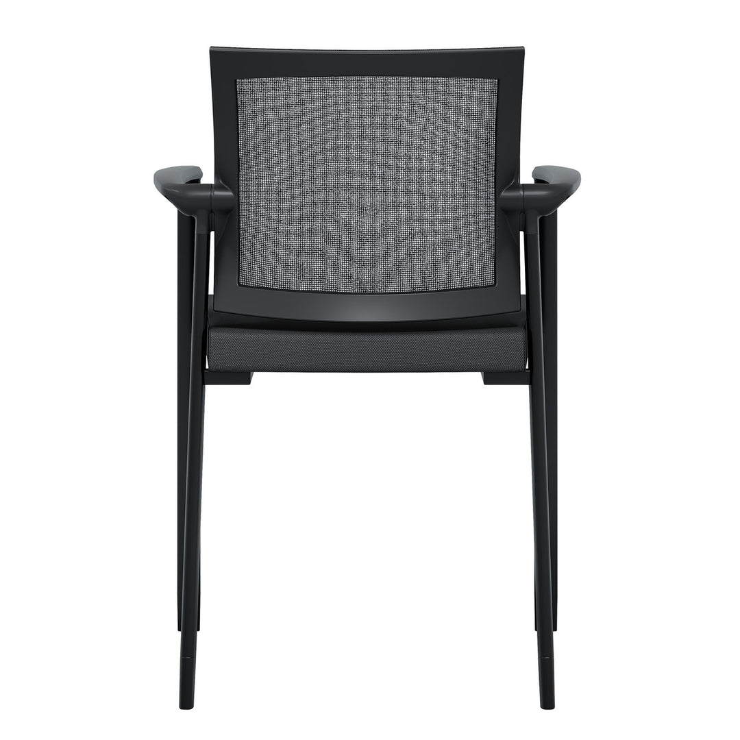 Mesh Back Guest Chair - Stackable - Comes w/ Casters &amp; Glides for Legs -JD604MM-Guest and Stack Chair