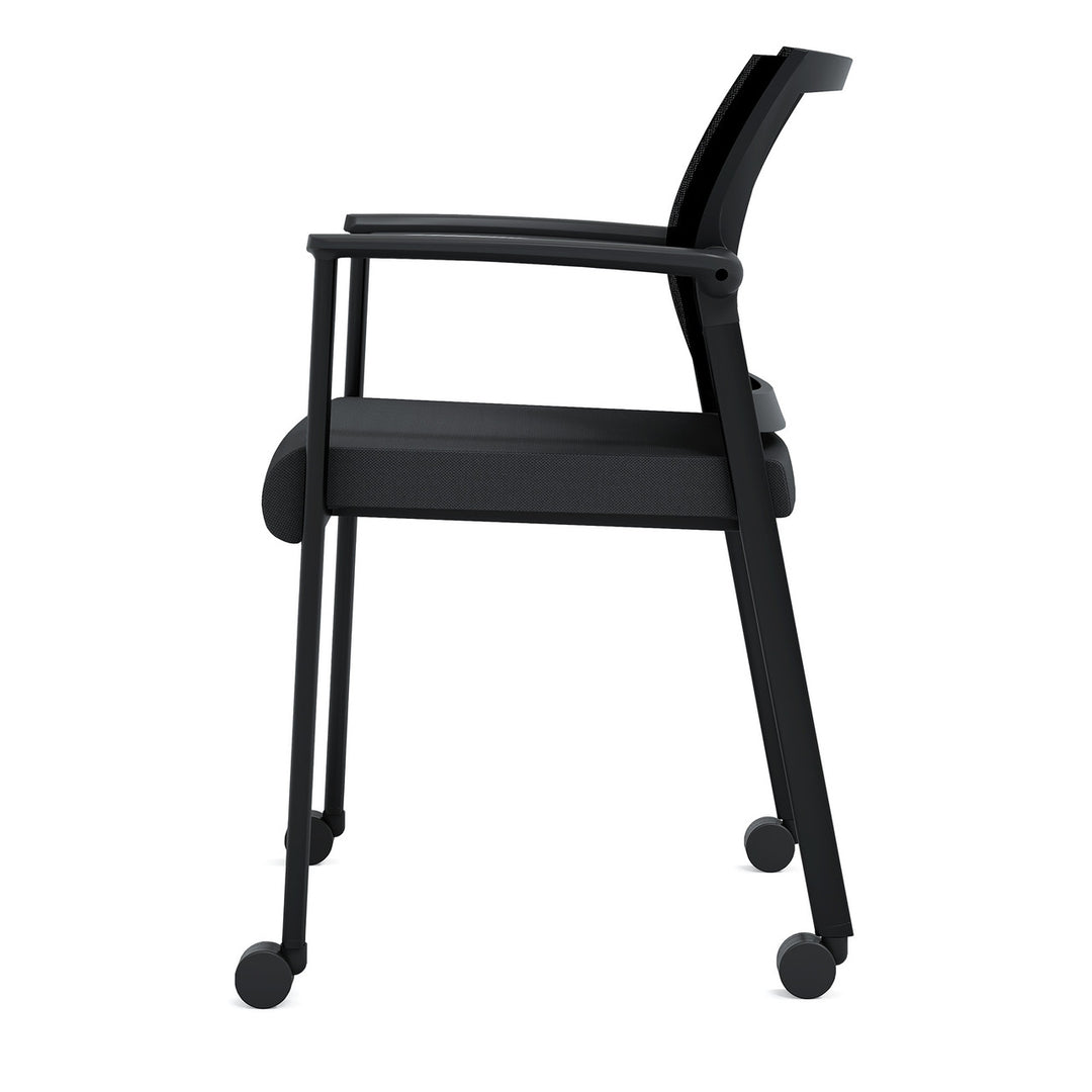 Mesh Back Guest Chair - Stackable - Comes w/ Casters &amp; Glides for Legs -JD604MM-Guest and Stack Chair