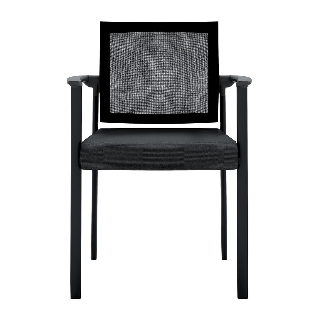 Mesh Back Guest Chair - Stackable - Comes w/ Casters &amp; Glides for Legs -JD604MM-Guest and Stack Chair