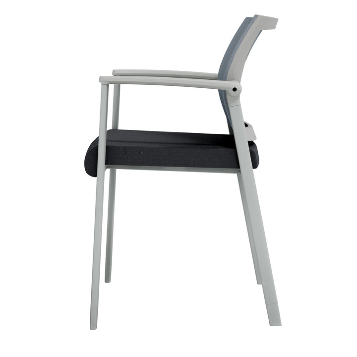 Mesh Back Guest Chair - Stackable - Comes w/ Casters &amp; Glides for Legs -JD604MM-Guest and Stack Chair